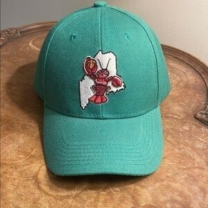 Teal Cap with Lobster Embroidery
